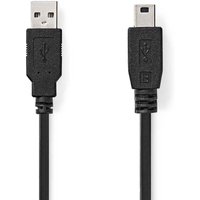 USB-Kabel USB 2.0 USB-A Stecker USB Mini-B 5-Pin Stecker 480 Mbps Vernickelt 2,00 m Rund PVC Schwarz Box USB-Kabel USB 2.0 USB-A Stecker USB Mini-B 5-Pin Stecker 480 Mbps Vernickelt 2,00 m Rund PVC Schwarz Box von Nedis