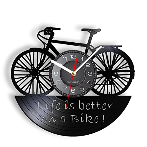 Nedlon Vinyl-Schallplatten, Fahrrad-Zyklus-Design, Vinyl-Schallplatten-, „Life is Better On A Bike“, Retro-Biker, Heimdekoration, Radfahrer, Schallplatten-Bastelarbeiten von Nedlon