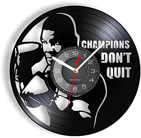 Nedlon Vinyl-Schallplatten „Champions Don't Quit Boxing“, motivierende, Heim-/Fitnessstudio-Dekoration, Boxer-Ermutigung, Vinyl-Schallplatten-Bastel von Nedlon