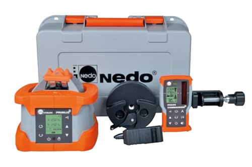 Nedo PRIMUS 2 HVA2N Rotationslaser inkl. COMMANDER 2 HVA2N - vollautomatische horizontale/vertikale Zweiachs-Neigungslaser mit AutoAlign-Funktion von Nedo