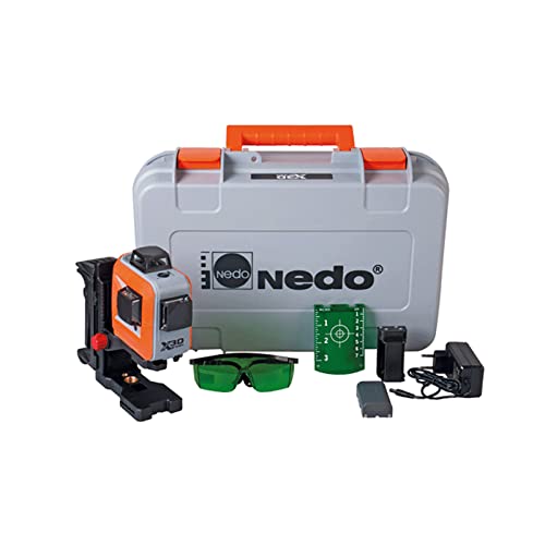 Nedo® X-Liner 3D green - Grüner Multilinien-Laser mit 3 x 360° Laserlinien - robuste Selbstnivellierung von Nedo