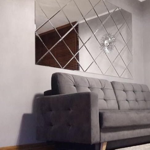 Need Sleep Abgeschrägte Spiegelwand - 4 Stück Dreiecke Spiegel zum kleben Glamour-Stil - echtes Glas! (200 x 200 mm) von Need Sleep