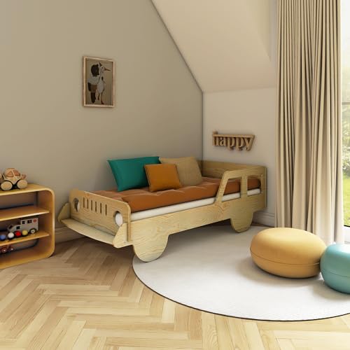 Need Sleep Autobett 80x160 Kinderbett mit Rausfallschutz und Lattenrost Holz von Need Sleep