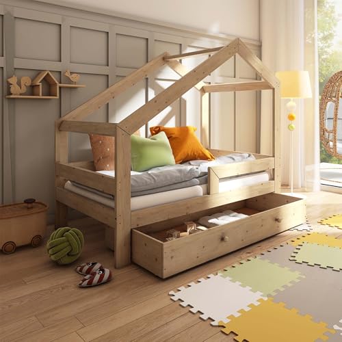 Need Sleep Hausbett 80x160 cm mit Schublade und Rausfallschutz Asymmetrisch von Need Sleep