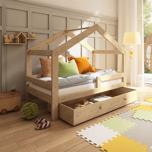 Need Sleep Hausbett 80x160 cm mit Schublade und Rausfallschutz Symmetrisch von Need Sleep