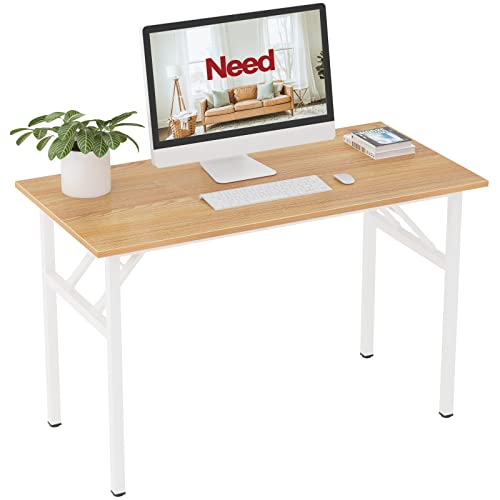 Need Klapptisch Computertisch Schreibtisch Klassischer Klappbarer Tisch 120CM aus Holzwerkstoffen und Metallframe,Konferenztische,PC Tisch Bürotisch Esstisch für Zuhause und Büro,120 * 60CM,AC5BW von Need