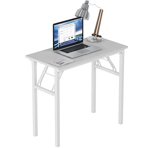 Need Schreibtisch Klapptisch Kleiner Computertisch aus Holzwerkstoffen PC Tisch Bürotisch Arbeitstisch Esstisch für Zuhause, Büro, Picknick, Garten 80 * 40 cm,Weiß von soges