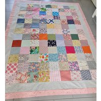 Patchworkdecke 140 X 200 cm Kinderdecke Krabbeldecke Tagesdecke Bettüberwurf Picknickdecke Baumwolle/ Fleece Bunt von NeedleArtGermany
