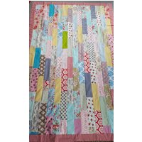 Patchworkdecke Ca. 145 X 220 cm/Geschenk Zur Geburt Baumwolle Fleece Taufgeschenk Geburtstagsgeschenk Bunt Weihnachtsgeschenk von NeedleArtGermany