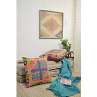 Boho Blumen Kissenbezüge | 2 Stück | Handgefertigte Dekorative Akzent Kissen von NeedlesPlayByMI