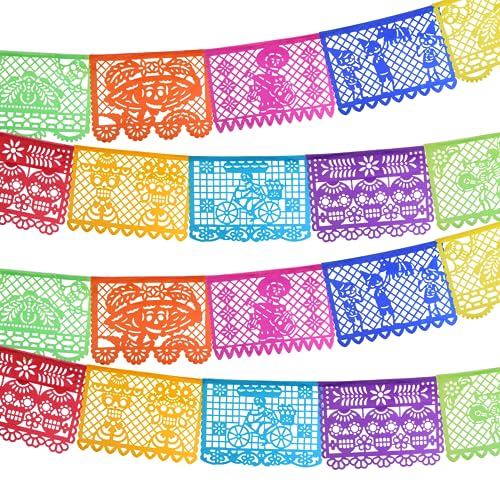 Dia De Los Muertos Banner, mexikanische Fiesta-Dekorationen, 3,6 m, Stile können variieren (2 Stück) von Needzo