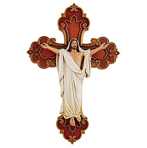 Needzo Wandkreuz zum Aufhängen, klassisches Kruzifix, Jesus-Figur auf Kreuz, christliche Heimdekoration, 25,4 cm von Needzo