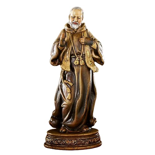 padre Pio Statue, kleine dekorative religiöse Figur und katholische Statuen für Couchtische und Bücherregale, 15,2 cm von Needzo