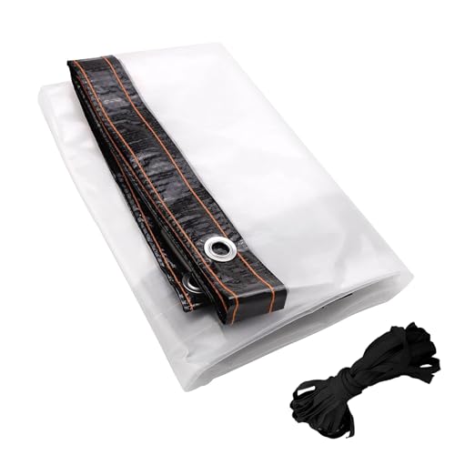 Neegaurd 1,5 x 1,5m Transparente Plane mit Ösen, wasserdichte Abdeckplane Transparent, PE Abdeckplane Wetterfeste, Pflanzenabdeckung für Terrasse, Balkon, Pavillon, Gartenmöbel, Seil enthalten von Neegaurd
