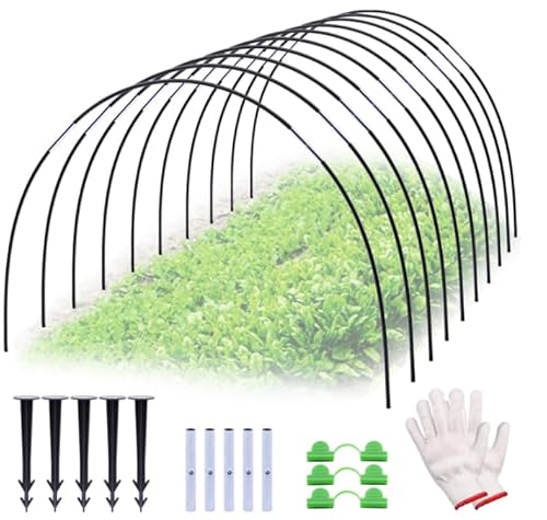 Neegool Pflanztunnel Bögen, 50 PCS Tunnelbögen Hochbeet, Gewächshausbogen mit 6mm Kunststoff umwickelt, DIY Gewächshausreifen Frühbeet Tunnel. von Neegool