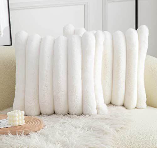 Neelvin 2er Set Kissenhülle Kunstpelz Gemütliche Weiche Gestreifte Dekorative Kissenbezug Kissenbezüge Dekokissen Zierkissenbezug Sofakissen Cream Weiße 45x45 cm für Sofa Schlafzimmer Neelvin 2er Set Kissenhülle Kunstpelz Gemütliche Weiche Gestreifte Dekorative Kissenbezug Kissenbezüge Dekokissen Zierkissenbezug Sofakissen Cream Weiße 45x45 cm für Sofa Schlafzimmer von Neelvin