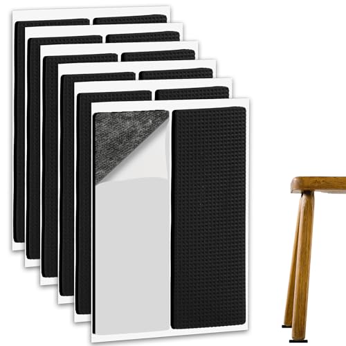 Antirutsch Pads Selbstklebend, 12 Stück Anti Rutsch Pads, 5 mm Dicker Anti-Rutsch-Gummimatte, Quadrat Gummifüße für Stuhlbein Tische Sofas (14 x 5 cm) von Neerow