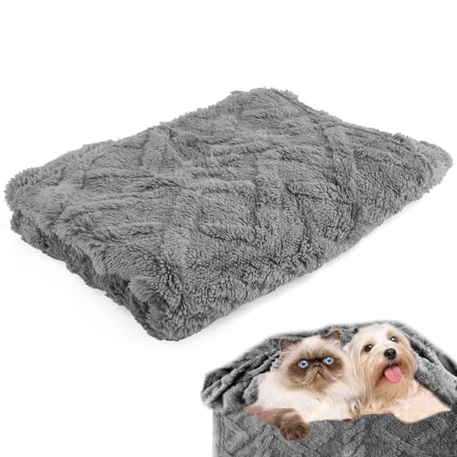 Neerow Hundedecke, 70x100 cm Katzendecke Sofa, Hunde Decke Waschbar, Fleece Haustier Decke Flauschig für Kleine und Mittelgroße Hunde, Katzen Kuscheldecke (Grau) von Neerow