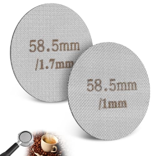 Puck Screen 58.5 mm, 2 Stück Espresso Sieb für Siebträger, 150µm Edelstahl, 1 mm/1.7 mm Dicke, Wiederverwendbar Rostfrei Espresso Sieb für Kaffee Puck Screen 58.5 mm, 2 Stück Espresso Sieb für Siebträger, 150µm Edelstahl, 1 mm/1.7 mm Dicke, Wiederverwendbar Rostfrei Espresso Sieb für Kaffee von Neerow