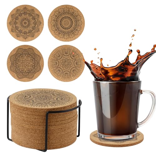 Untersetzer Kork, 12 Stück Korkuntersetzer Rund, Untersetzer für Gläser, Wiederverwendbare Tassenuntersetzer, Getränkeuntersetzer Hitzebeständiger Waschbarer für Getränke, Tassen, Glas (10 x 10cm) Untersetzer Kork, 12 Stück Korkuntersetzer Rund, Untersetzer für Gläser, Wiederverwendbare Tassenuntersetzer, Getränkeuntersetzer Hitzebeständiger Waschbarer für Getränke, Tassen, Glas (10 x 10cm) von Neerow