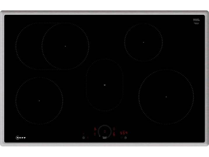 NEFF Induktions-Kochfeld T58SHF1L0 , grau (edelstahl), B:80,2cm H:5,5cm T:52,3cm, Kochfelder, mit virtueller Twist Touch Bedienung von Neff