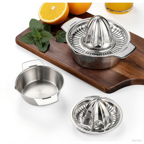 Lemon Saftpresse Zitronenpresse,Manueller Zitruspresse aus Edelstahl 304, Saftpresse für Orangen und Zitronen von Nefkxyz