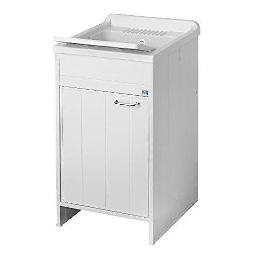 Waschbecken für Waschtisch, Haus Negrari Kit Garden Größe L45P50H85 L50P50H85 L60P50H85 L60P60H85 45x50 50x50 60x50 60x60 H85CM weiß Kit Montage Bad Türen Kunststoff Kunststoff Resin PVC Wasserfest von Negrari