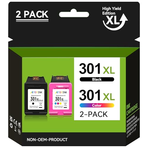 ATOPINK 301XL Druckerpatronen Multipack Kompatibel für HP 301 Druckerpatronen Schwarz und Farbe für HP Envy 4500 4504 5530 4502 4507 DeskJet 2540 2050 1510 1050 1000 1010 OfficeJet 2620 4630 4632 von Neiber