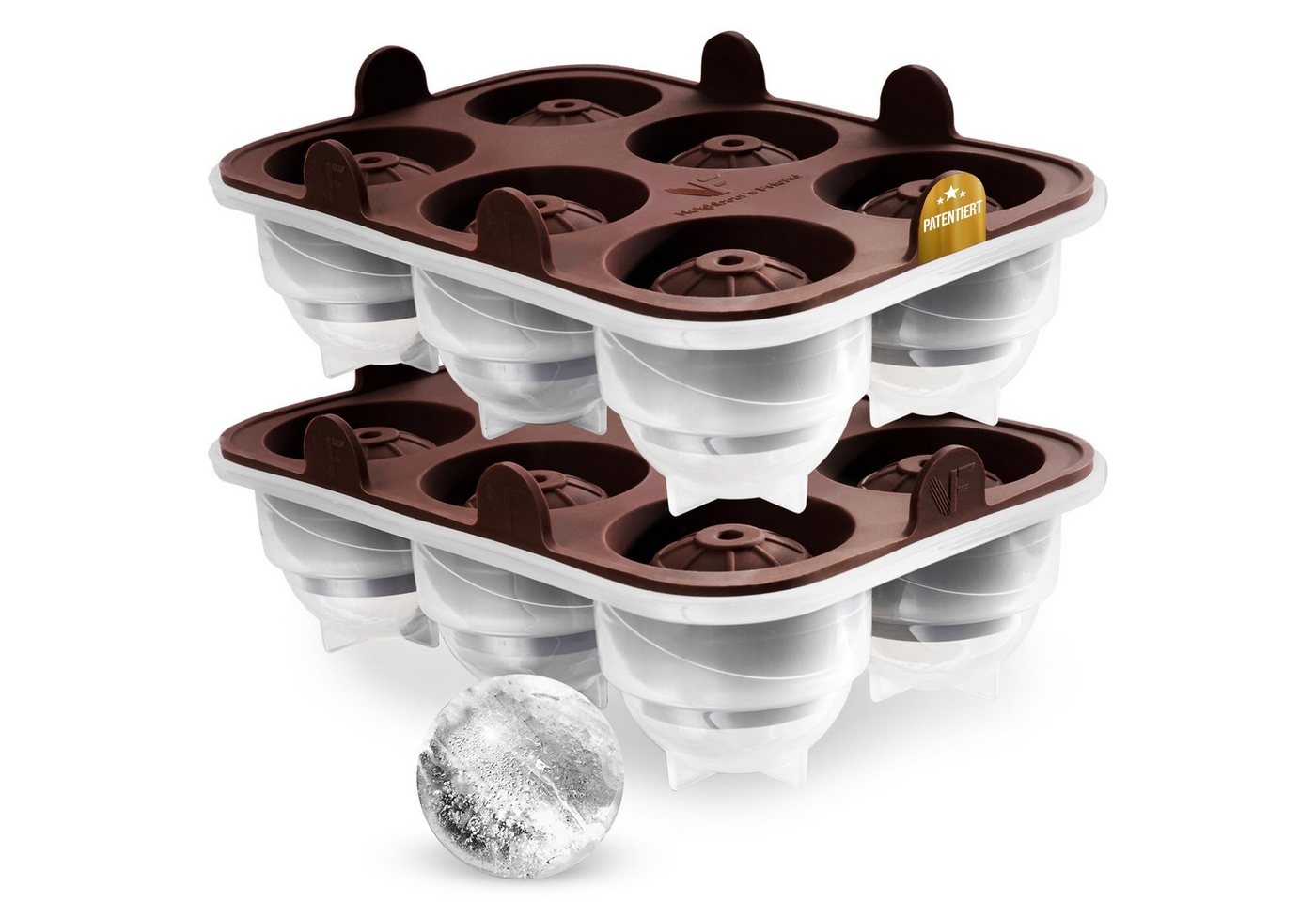 Eiswürfelform Eiswürfelform 2er Pack 12x Eiswürfel Platin-Silikon Eis Kugel Form, (2er Pack) von Neighbour's Friend