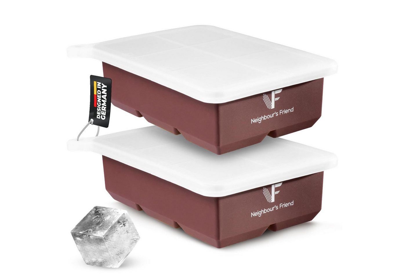 Eiswürfelform Eiswürfelform 2er Pack 12x Eiswürfel Platin-Silikon Eis Kugel Form, (2er Pack) von Neighbour's Friend