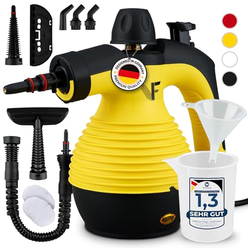 Neighbour's Friend® Dampfreiniger Neues Modell – Leistungsstarker Hand Steam Cleaner, 3,5 Bar Druck, 4m Kabel, 350ml Tank I Handdampfreiniger für Auto, Werkstatt, Haushalt & Fensterreinigung von Neighbour's Friend