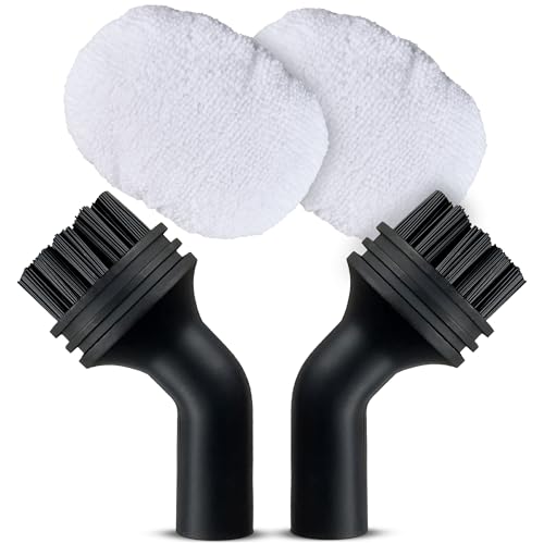 Neighbour's Friend® Dampfreiniger kompatibles Ersatz-Set 2 Rundbürsten 2 Mikrofasertücher I Zubehör Handdampfreiniger Bürste Mikrofaser Tuch von Neighbour's Friend