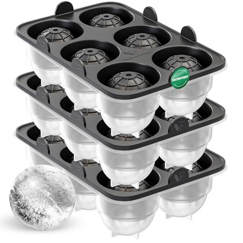 Neighbour's Friend Patentierte Eiskugelform 3er Pack - Große Eiswürfelform rund Platinsilikon für Cocktails, Whisky & Longdrinks - 18x Eiswürfel rund spülmaschinengeeignet - XXL Eiswürfel Neighbour's Friend Patentierte Eiskugelform 3er Pack - Große Eiswürfelform rund Platinsilikon für Cocktails, Whisky & Longdrinks - 18x Eiswürfel rund spülmaschinengeeignet - XXL Eiswürfel von Neighbour's Friend