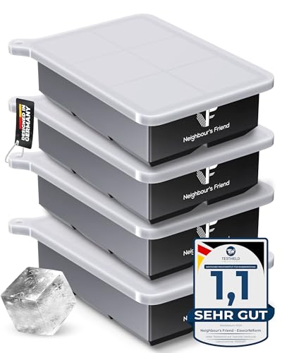Neighbour's Friend Patentierte Eiskugelform 4er Pack - Große Eiswürfelform rund Platinsilikon für Cocktails, Whisky & Longdrinks - 24x Eiswürfel rund spülmaschinengeeignet - XXL Eiswürfel Neighbour's Friend Patentierte Eiskugelform 4er Pack - Große Eiswürfelform rund Platinsilikon für Cocktails, Whisky & Longdrinks - 24x Eiswürfel rund spülmaschinengeeignet - XXL Eiswürfel von Neighbour's Friend