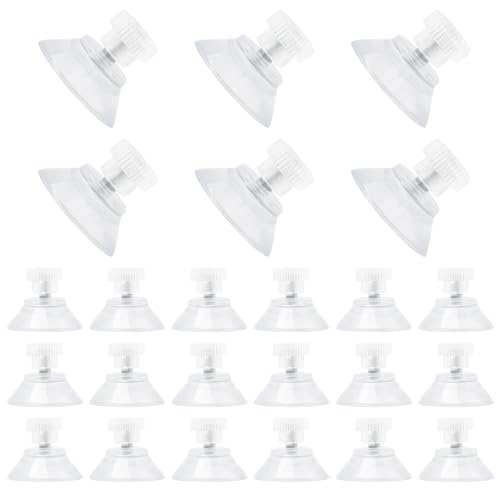 Neikafan 24 Stück Saugnapf Klein Saugknöpfe mit Gewinde Ø 25mm Gewinde Saugnäpfe Extra Stark für Fenster Vakuum Saugnapf für Fensterglas Auto Glas Badezimmer Wand Tür Fenster von Neikafan