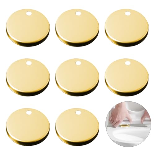 Neikafan 8 Stück WC-Sitz Scharnierabdeckung 60mm Toilettendeckel Befestigung Edelstahl Gold von Neikafan