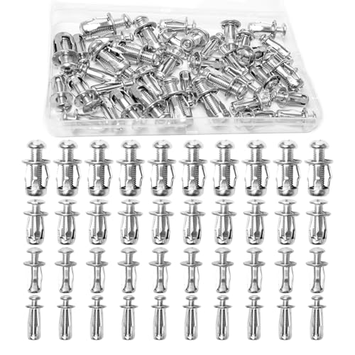 Neikafan Blütenblattmuttern mit Schraube 40 Stück M4 M5 M6 M8 Hohlraumdübel Metallwandmutter Set Blütenblattmuttern für Heimdekoration und Befestigungen an Hohlraum und Gipskartonwänden von Neikafan