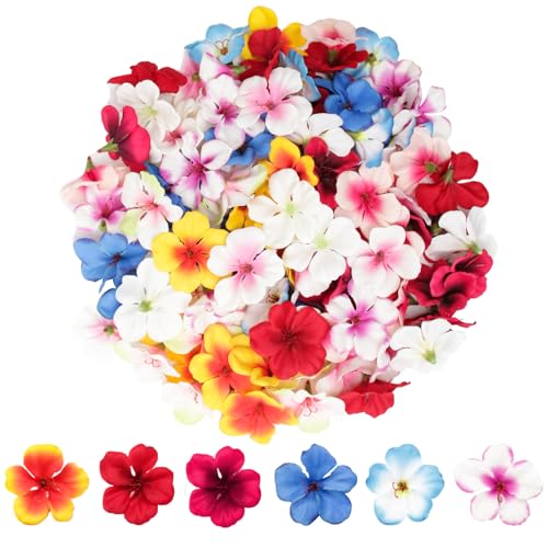 Neikafan 100 Stück Künstliche Kleine Blumenköpfe Bunt Deko Kunstblumen zum Basteln für Valentinstag Hochzeit Blumenköpfe Künstlich 4.5cm Deko Blumenköpfe Stoff Kunstblumen zum Aufkleben von Neikafan