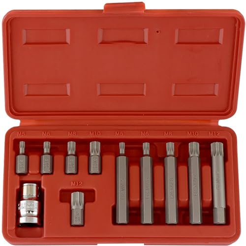 NEIKO 10078A XZN Triple Square Spline Bit Steckschlüsselsatz | 11-teilig lang und kurz | 12-kant | CrV Stahl von Neiko