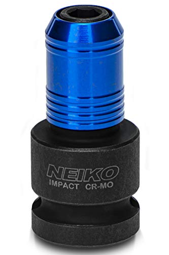 Neiko 30275A Schlagschrauber-Adapter für Ratschenschlüssel-Schraubendreher, 1/2 Zoll Innengewinde auf 1/4 Zoll Sechskant-Konverter, Schnellwechsel-Bohrfutter, CrMo Steel von Neiko