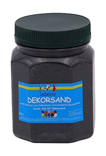 XL Dose Dekosand | Schwarz | Farbsand | Feine Körnung | Bastelsand | 850g | Wiederverschließbare Dose | Schadstofffrei von Nein