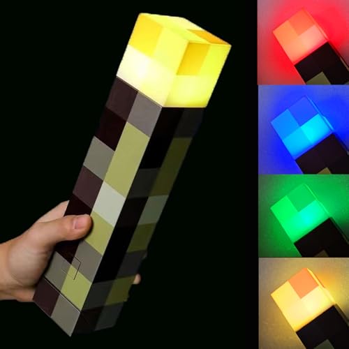 Neioaas Lampe Fackel Wandlampe, Leuchtende Wall Fackel Nachtlicht 11in Fackel Lampe Hand undWandhalterung Nachttischlampe mit USB Wiederaufladbar Nachtlampe Kinder für Cosplay Geschenke (4 Farben) von Neioaas