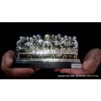 Home Decor Silber Beschichtet Letztes Abendmahl Jesus Statue Versilbert Auf Holzständer 20 cm von NekudatChen