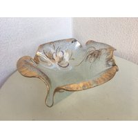 Vintage Dorothy Thorpe Mid-Century Modern Gold Perlen Glasschüssel | 4 "x 10 " Vintage Dorothy Thorpe Mid-Century Modern Gold Perlen Glasschüssel | 4 "x 10 " von NelandAda