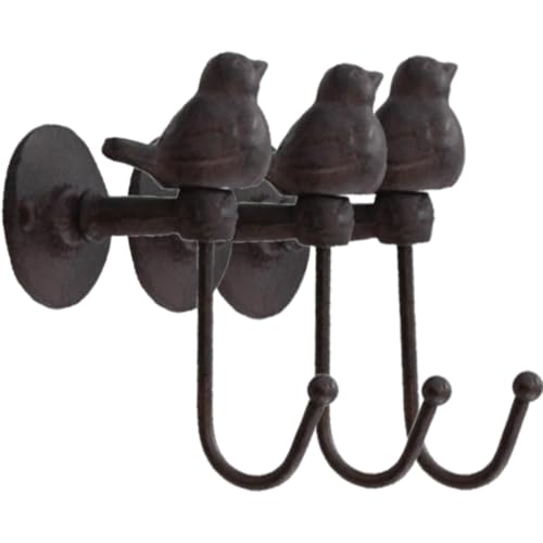 Neletao Haken aus Gusseisen 520013 Songbird Wandhaken, braunschwarz (3) von Neletao