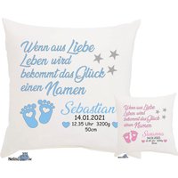 Geburtskissen Kissen Mit Name Und Geburtsdaten Baby Geburt Taufe Geschenk Personalisiertes K11 von NelinoDesign