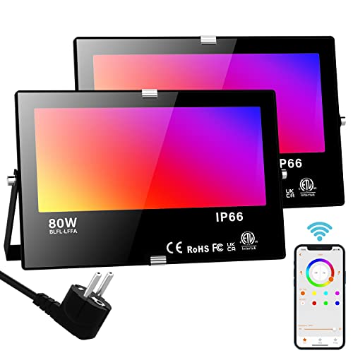 RGB LED Strahler Außen 80W Bluetooth APP Steuerung Fluter Beleuchtung Outdoor, 2700K&Million Farben Dimmbar Smart Flutlichtstrahler IP66 Wasserdicht Außenstrahler Flutlicht Garten Stimmungslichter 2 RGB LED Strahler Außen 80W Bluetooth APP Steuerung Fluter Beleuchtung Outdoor, 2700K&Million Farben Dimmbar Smart Flutlichtstrahler IP66 Wasserdicht Außenstrahler Flutlicht Garten Stimmungslichter 2 von Neliwo