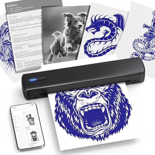 D810 Portable Thermal Printer, wireless connection, easy to operate, supports mobile phones and computers, suitable for home, school, office and tattoo scenarios, comes with 20 sheets of thermal paper von Nelko