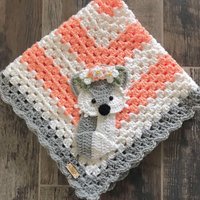 Gehäkelte Babydecke - Baby Decke Handgemachte Fuchs von NellasCottage