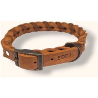 Personalisiertes Fettleder-Halsband Hund Geflochten, 2cm Lederbreite Personalisiertes Fettleder-Halsband Hund Geflochten, 2cm Lederbreite von Nelleashes